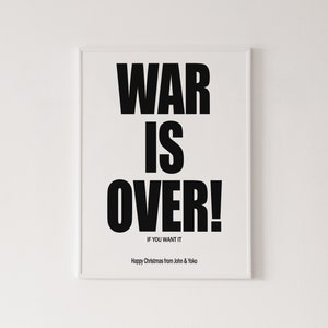 War is over poster, The Beatles poster, John & Yoko song, John Lennon print, Christmas art, Happy Xmas, Happy Christmas