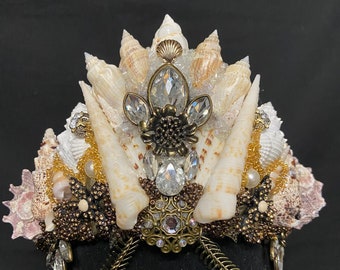 Mermaid Crown, Adult Mermaid Crown, Seashell Crown, Beach Crown, Festival Crown, Costume Crown, Mermaid Costume, Seashell Tiara, Unique