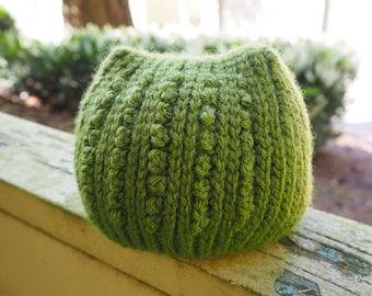 PDF Crochet Pattern -- The Baby Bean Hat and Mitten Set