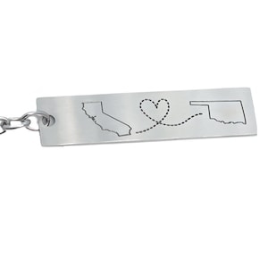 État à état personnalisé, porte-clés de pays, cadeau pour les meilleurs amis, longue distance