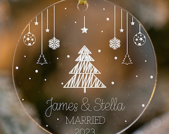 Married ornament, Married 2023, just married ornament,  mr & mrs, gift for couple, Personalized custom, newlyweds