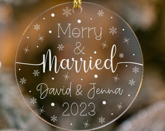 Personalized Our first Christmas married ornament, married 2023, just married ornament,  mr mrs, gift for couple, Personalized custom