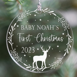 Personalized baby&#39;s first Christmas ornament, Birth stat ornament, personalized ornament, baby name nad details