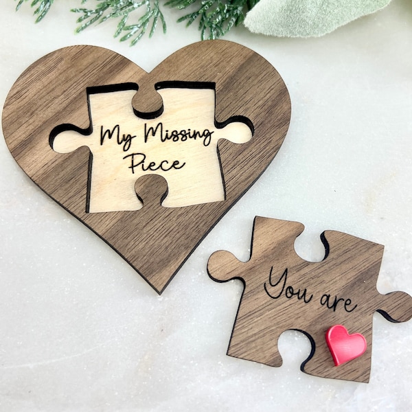 You are my missing piece, 2 piece puzzle piece, trinket token valentines gift, Anniversary love gift, gift for spouse, my person