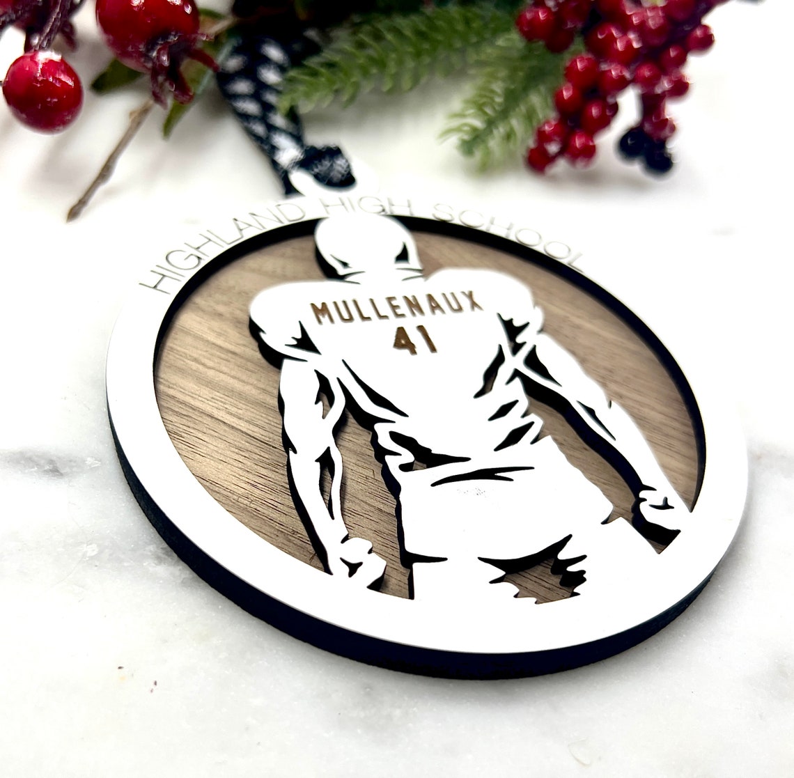 Personalized Football Ornament Football Christmas Ornament Etsy