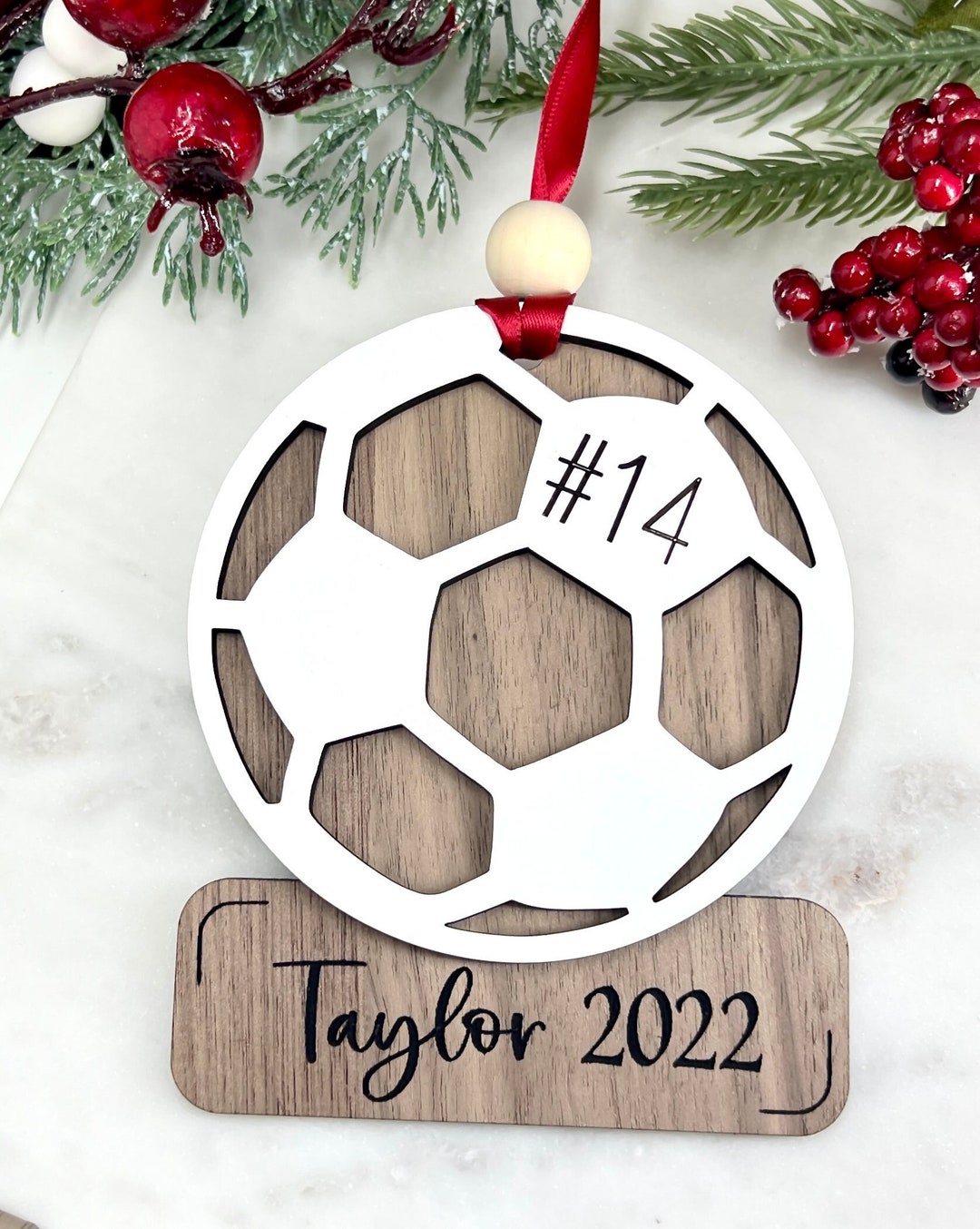 Personalized Soccer Ornament, Soccer Christmas Ornament, Soccer Player