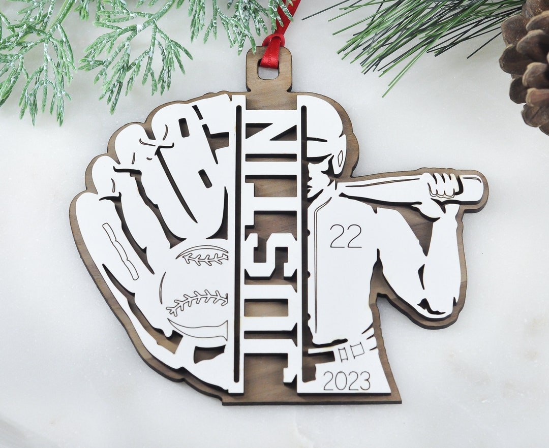 Personalized Baseball Ornament, Christmas Ornament, Baseball Player ...