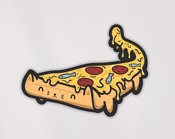 Pizza Cat Decal | FREE US Shipping | 3in | Sticker | Cheesy  | Weatherproof | Junk Food | Meow | Cat | Food Cat