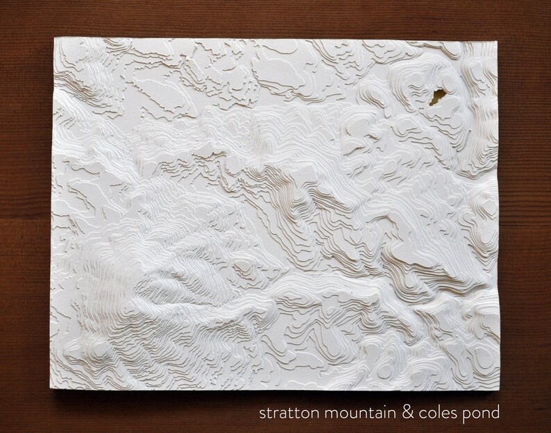 Custom Topographic Modern Map Art Layered Map Handmade Etsy