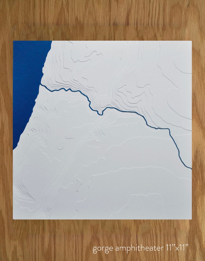 Custom Topographic Modern Map Art Layered Map Handmade Etsy