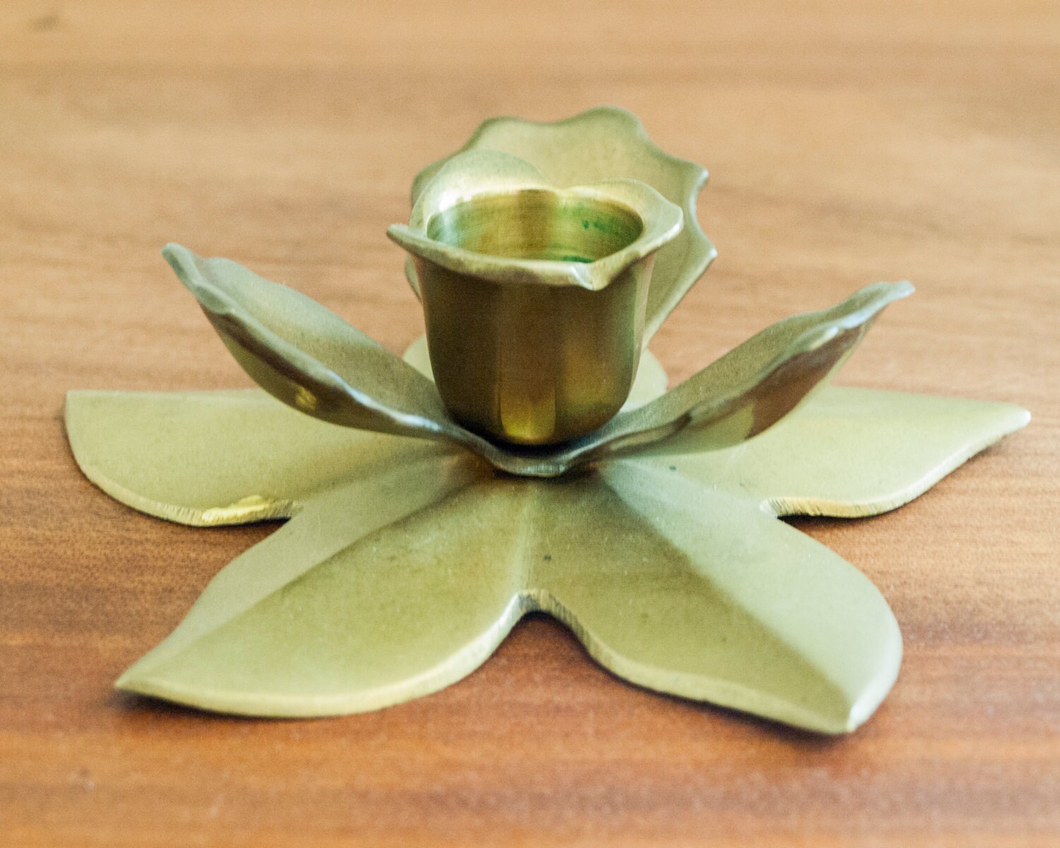 Brass Candle Holder, Flower Candle Holder, Brass Flower Candle Holder