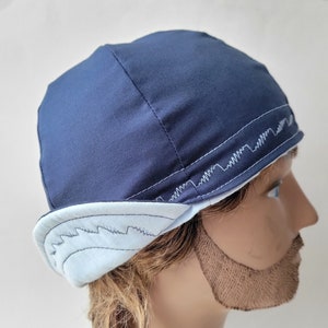 Blue Reversible Welding Cap Custom Cotton Welder Beanie Weld Hood Liner Hardhat Headwear Helmet Liner Gift Idea for Welder Accessory