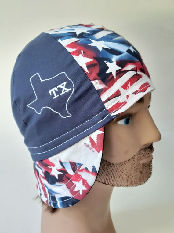 6 gorras de soldadura con bandera estadounidense, sombreros de soldadura de  Estados Unidos para hombres, gorras de soldador, gorras de soldadura de