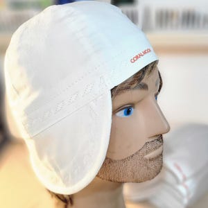 White Reversible Welding Cap Custom Cotton Welders Beanie Painters Cap Weld Hood Hardhat Helmet Liner Fitter Soft Panel Cap Weld Accessory