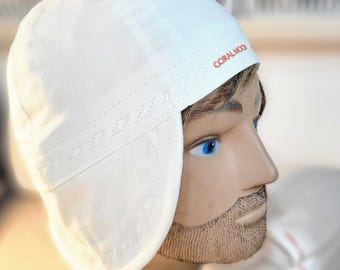 White Reversible Welding Cap Custom Cotton Welders Beanie Painters Cap Weld Hood Hardhat Helmet Liner Fitter Soft Panel Cap Weld Accessory