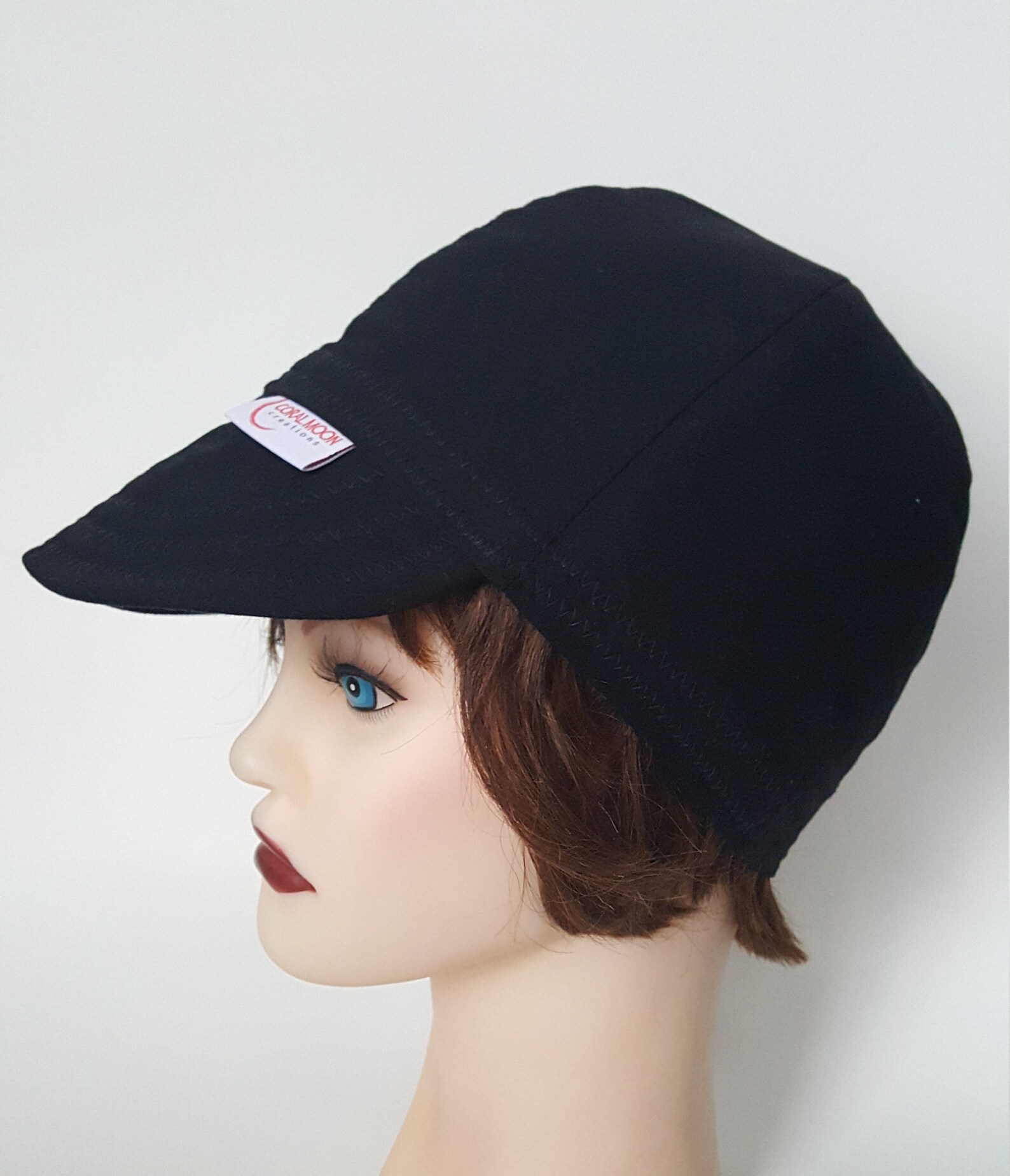 Black Welding Cap Black Cycling Cap Hardhat Helmet Liner Etsy