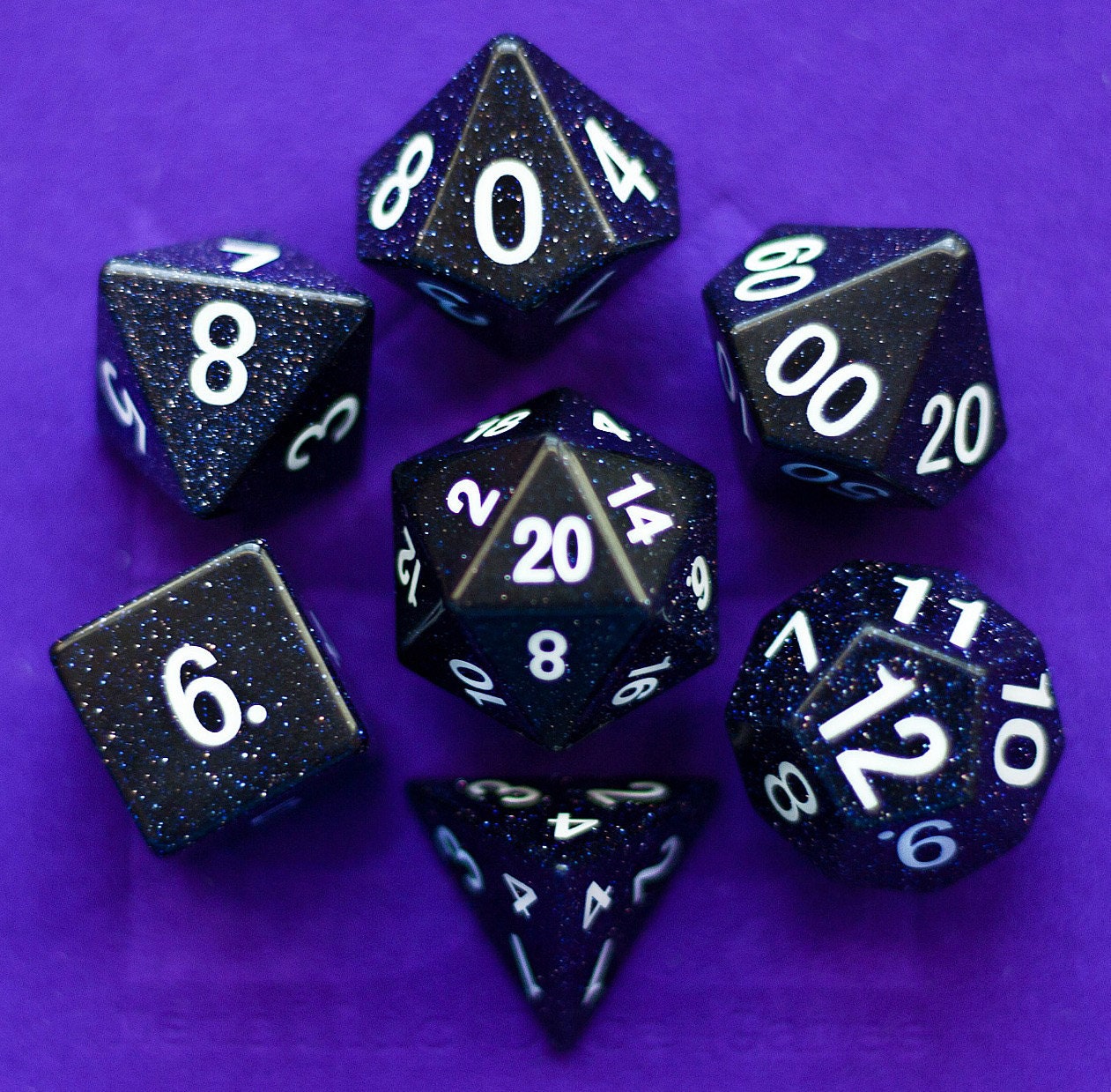 Blue Sandstone Gemstone Dice Handcarved Polyhedral Dice Set Etsy UK