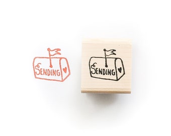 Sending Love Rubber Stamp, Mailbox Stamp, Snail Mail Rubber Stamp, Pen Pal Stamp
