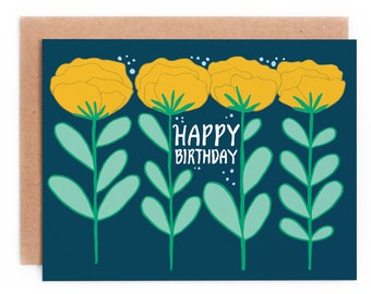 A Row of Flowers, Birthday Card