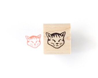 Kitten Rubber Stamp, Kitty Face Stamp, Cat Stamp, Cat lover stamp
