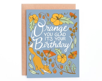 Orange vous heureux C’est votre anniversaire, anniversaire en plein air, anniversaire d’automne, anniversaire Fox