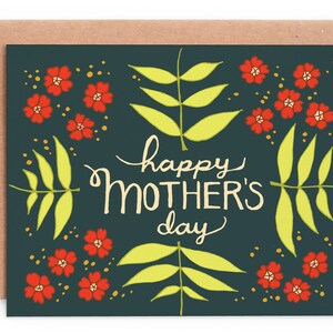 Feliz Día de la Madre, Tarjeta del Día de la Madre, Tarjeta Positiva del Día de la Madre, Arte Popular Floral Día de la Madre