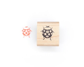 Ladybug Mini Stamp, Spotted Bug Rubber Stamp, Bug Stamp