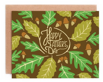Oak Leaf Father's Day Card, Outdoor Father's Day Card, Nature Father's Day Card
