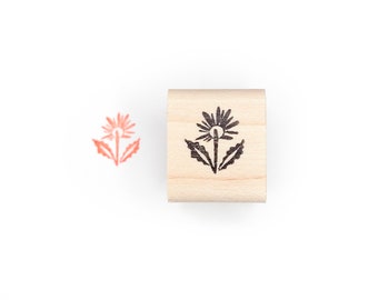 Abstract Flower Mini stamp, Folk art floral Rubber Stamp