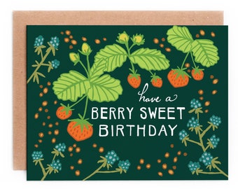 Eine Berry Sweet Birthday Card, Positive Geburtstagskarte