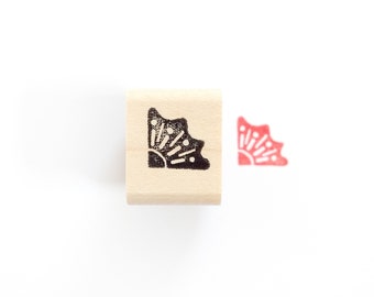 Wavy Floral Corner Stamp, Floral Mini Stamp, Crafting Flower Stamp