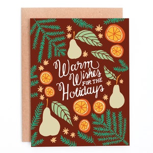 Warm Wishes for the Holidays, Holiday Greeting Card, Christmas Card, Positive Holiday Card image 1