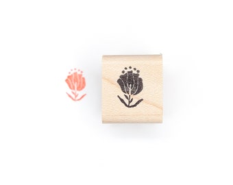 Dotted Flower Mini Stamp, Abstract Floral Rubber Stamp