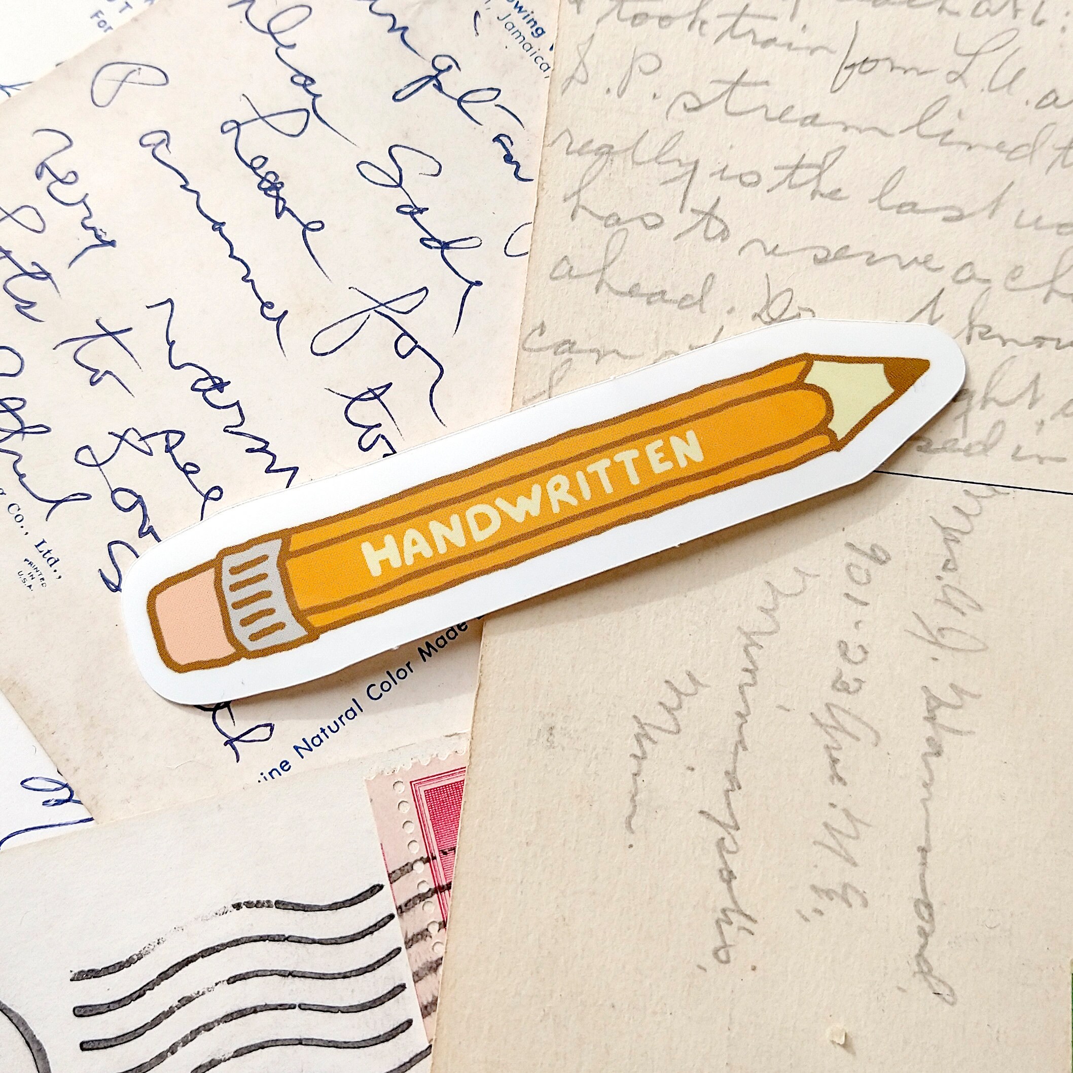 Handritten Letter Sticker Handwritten Pencil Vinyl Sticker - Etsy