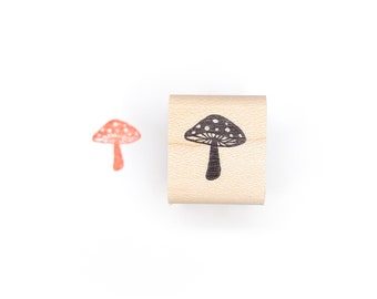 Mushroom Mini Stamp, Forest Mushroom Rubber Stamp, Toadstool Stamp