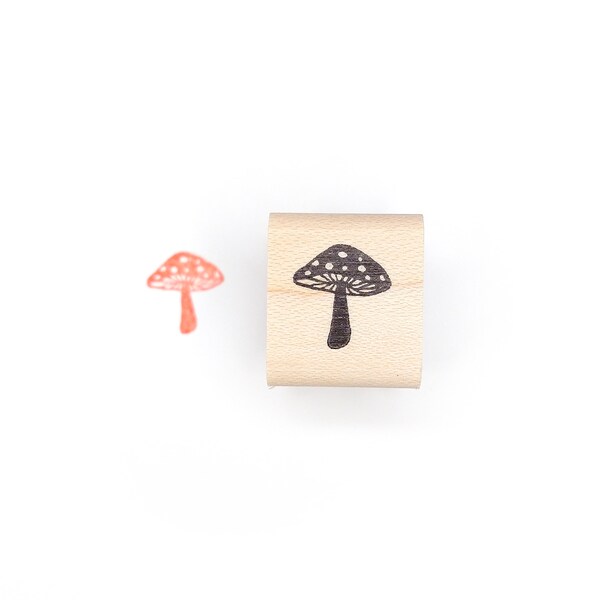 Mushroom Mini Stamp, Forest Mushroom Rubber Stamp, Toadstool Stamp