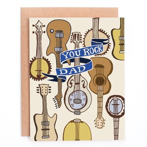 You Rock Dad, Cartão de Dia dos Pais Guitarra, Cartão de Dia dos Pais Músico