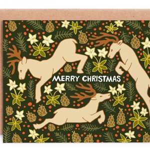 Merry Christmas Reindeer Greeting Card, Holiday Greeting Card, Christmas Card