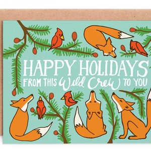Joyeuses vacances de cette équipe sauvage à vous, Carte de vacances drôle, Fox Carte de vacances, Carte de vacances de groupe, Carte de vacances en famille