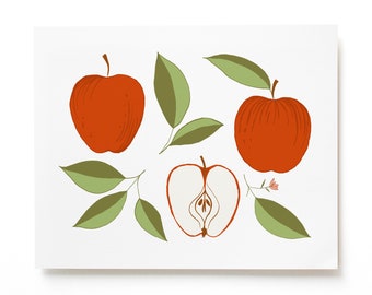 Apple Art Print, Botanical Fruit Art Print