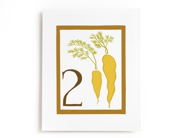 Vegetable Carrot Baby Art Print, Botanical Nursery Art Print, 123 Baby Wall Art, Carrot nursery art