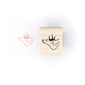Deer Rubber Stamp, Mini Deer Rubber Stamp, Woodland Animal Mini Stamp
