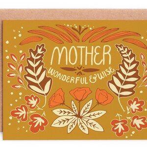 Madre Maravillosa y Sabia, Madre Fuerte, Feliz Día de la Madre, Tarjeta positiva del Día de la Madre, Arte Popular Día de la Madre