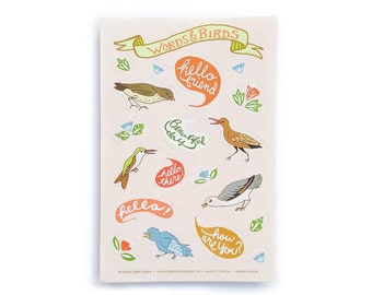 Words & Birds Stickerbogen