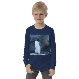 Penguin Picture Kid Shirt, Children&#39;s Animal Tee, Kids Gift Shirt, Penguin Graphic T-shirt, Youth Penguin Tee