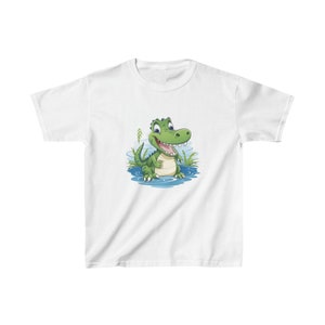 Cute Smiling Crocodile Kids T-Shirt, Alligator Tee, Animal Lover Gift, Funny Gift for Kids