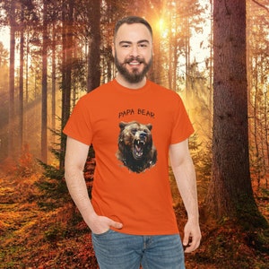 Papa Bear Tee, Father's Day Gift, Family Bear T-shirt, Dad Shirt, Graphic Tee, Gift for Him - Unisex Heavy Cotton Tee