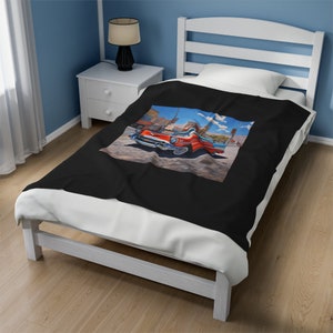 1957 Chevy Belair Velveteen Plush Blanket, Classic Car Design, Soft Throw Blanket, Vintage Car Lover Gift