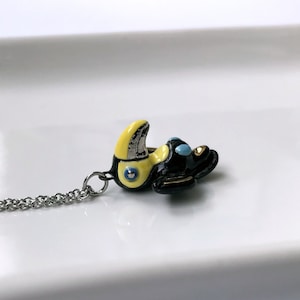 Toucan Necklace, Cute Ceramic Bird Charm, Porcelain Parrot Pendant, Tropical Bird Charm, Small Bird Jewelry, Bird Lover Gift, Gift for Her
