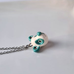 Panda Bär Halskette, Porzellan Panda Anhänger, Minze Bär Halskette, niedlichen Panda Charme, kleine Tier Halskette, Keramik Panda, Panda-Liebhaber Geschenk